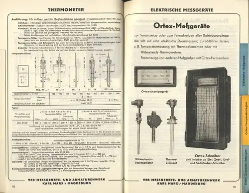 Katalog Teil 4c, Ausgabe 124c / 1955
 Thermometer / Elektrische Messgeräte. 