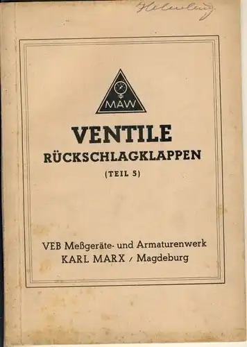 Ventile / Rückschlagklappen
 Teil 5. 