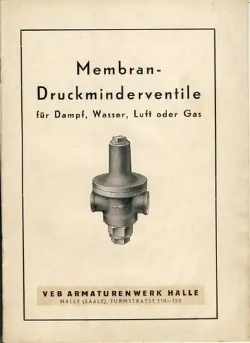 Membran-Druckminderventile für Dampf, Wasser, Luft oder Gas. 