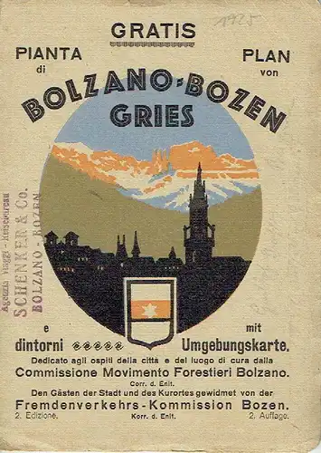 Pianta die / Plan von Bolzano-Bozen Gries
 e dintorni / mit Umgebungskarte. 