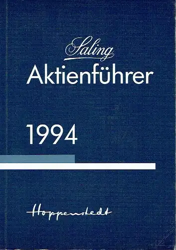 Saling Aktienführer 1994
 87. Ausgabe. 
