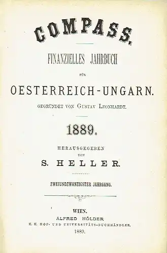 Compass - Finanzielles Jahrbuch für Österreich-Ungarn. 