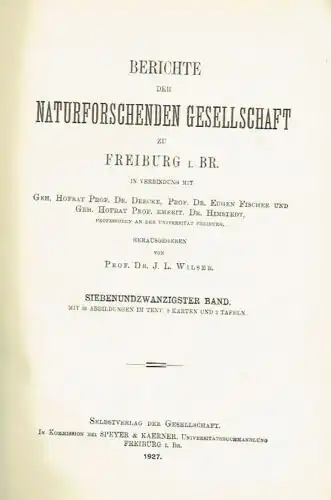 Berichte der Naturforschenden Gesellschaft zu Freiburg i. Br. 