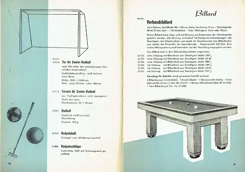 Sportgeräte-Katalog
 Rasensport. 