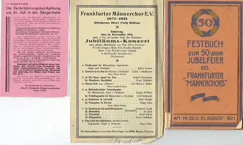 Konvolut Frankfurter Sängerbund / Männerchor. 