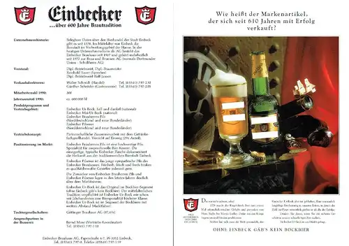 Einbecker ... über 600 Jahre Brautradition
 Information. 