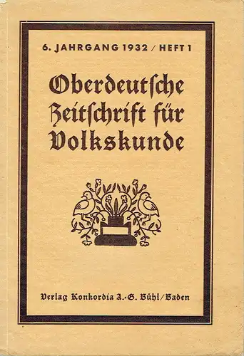 Oberdeutsche Zeitschrift für Volkskunde. 