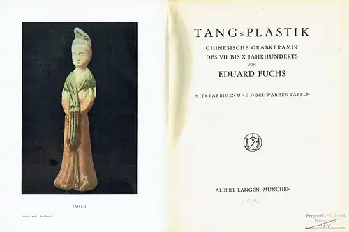 Eduard Fuchs: Tang-Plastik
 Chinesische Grabkeramik des VII. bis X. Jahrhunderts
 Kultur- und Kunstdokumente, Band 1. 