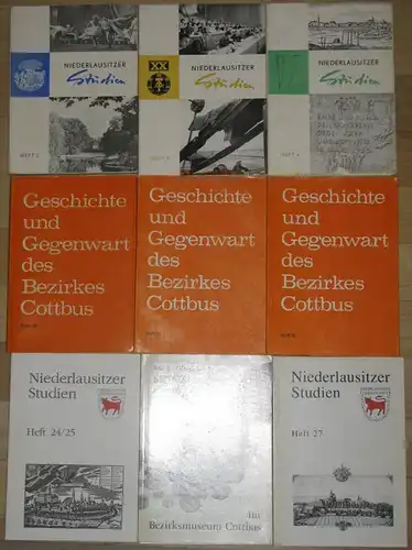 Geschichte und Gegenwart des Bezirkes Cottbus / Niederlausitzer Studien
 Niederlausitzer Studien, Heft 2 bis 7, 9 bis 27 + 1 Sonderheft (= 25 Hefte, es fehlen nur Heft 1 und 8, Heft 24/25 ist eine Doppelnummer). 