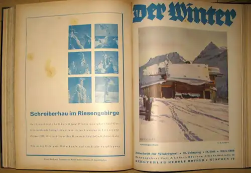 Der Winter
 Deutscher und Österreichischer Skiverband - Amtliche Zeitschrift für Wintersport
 25. Jahrgang, Oktober 1931 - August 1932 (= 15 Hefte, komplett und gebunden). 