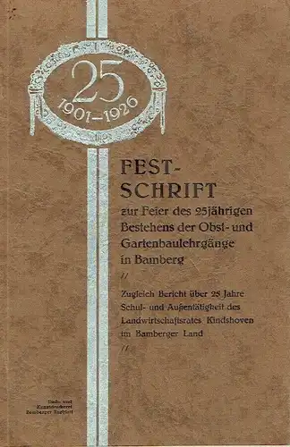 Josef Kindshoven: Festschrift zur Feier des 25jährigen Bestehens der Obst- und Gartenbaulehrgänge in Bamberg
 Zugleich Bericht über 25 Jahre Schul- und Außentätigkeit des Landwirtschaftsrates Kindshoven im Bamberger Land. 