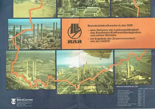 Lösungen für Energieprobleme - Leistungen für Energieprogramme - Kraftwerksanlagen aus der DDR
 VEB Kombinat KAB - Kompetent für Kraft und Wärme. 