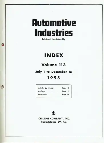 Automotive Industries
 Automotive and Aviation Manufacturing, Engineering, Production and Management - A Chilton Magazine. 