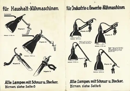 Wigeda empfiehlt ... Nähleuchten. 