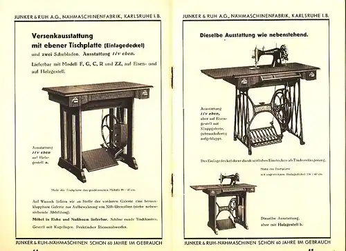 Junker & Ruh Nähmaschinen 1933/34. 