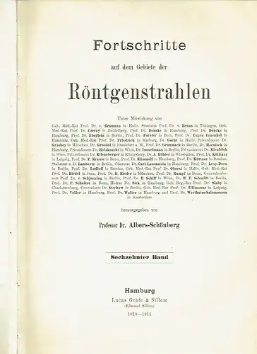 Fortschritte auf dem Gebiete der Röntgenstrahlen. 