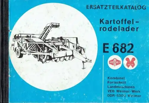 Ersatzteilkatalog Kartoffelrodelader E 682
 Ausgabe 1988. 
