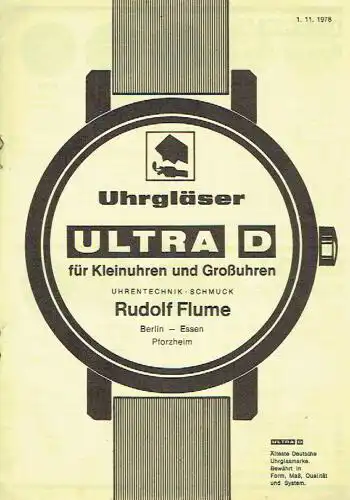 Uhrgläser Ultra D für Kleinuhren und Großuhren. 