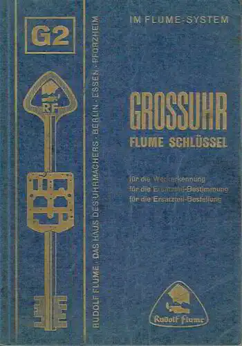 Ersatzteile für Großuhren im Flume-System
 Großuhr-Flume-Schlüssel. 