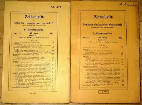 (Abhandlungen und Monatsberichte)
 Zeitschrift der Deutschen Geologischen Gesellschaft. 