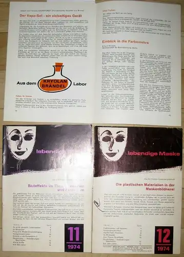 Lebendige Maske
 Hauszeitschrift für Maskenbildner
 Konvolut aus den Jahren 1969-1995. 