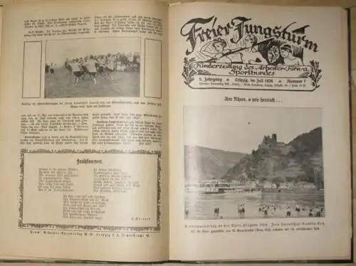 Freier Jungsturm
 Kinderzeitung des Arbeiter-Turn und Sportbundes
 Jahrgang 1926 gebunden (es fehlt Heft 4). 