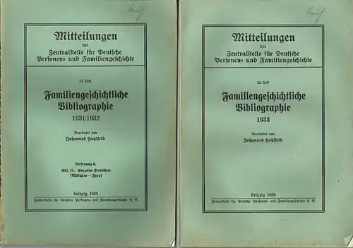 Johannes Hohlfeld
 Egon Freiherr von Berchem: Familiengeschichtliche Bibliographie. 