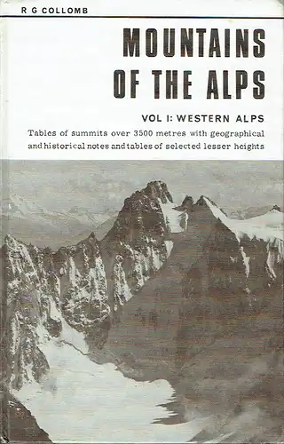 Robin G. Collomb: Mountains of the Alps
 Tables of summits over 3500 metres with geographical and historical notes and tables of selected lesser heights. 