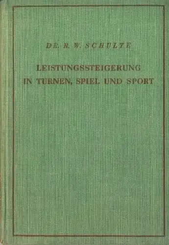 Dr. R. W. Schulte - Psychotechnische Hauptprüfstelle für Sport und Berufskunde / Deutsche und Preußische Hochschule für Leibesübungen: Grundlinien einer Psychobiologie der Leibesübungen
 Leistungssteigerung in Turnen, Spiel und Sport. 