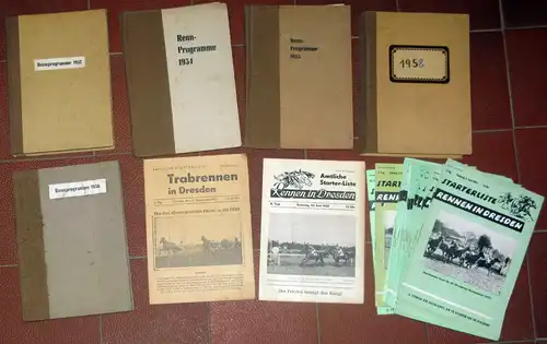 Amtliche Starterlisten
 Rennen in Dresden - großes Konvolut von Programmen der Pferderennbahn Dresden 1952 bis 1973. 