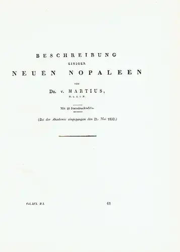 Dr. v. Martius: Beschreibung einiger neuen Nopaleen. 