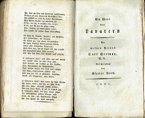 Johann Heinrich Bürkli: Ein bescheidenes Blümchen auf Lavaters Grab
 In den Blumenkranz seiner Freunde. 