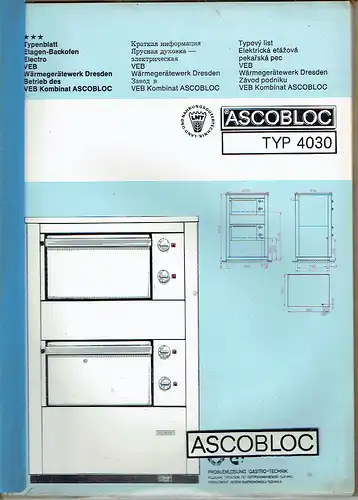 Produktprogramm Gastro-Technik - Konvolut von 36 Typenblättern. 