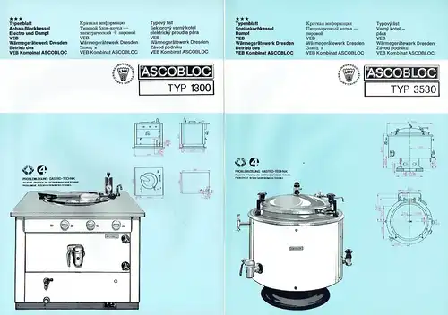 Produktprogramm Gastro-Technik - Konvolut von 36 Typenblättern. 