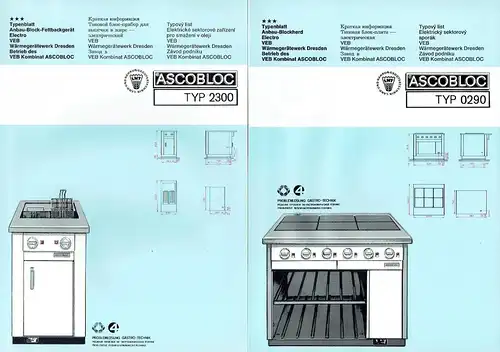 Produktprogramm Gastro-Technik - Konvolut von 36 Typenblättern. 