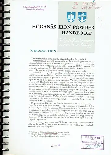 Höganäs Iron Powder Handbook. 