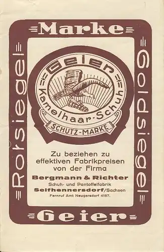 Geier Kamelhaar-Schuh, Schutz-Marke
 Marke Geier Rotsiegel - Goldsiegel. 