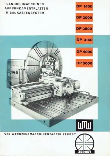 Plandrehmaschinen auf Fundamentplatten im Baukastensystem DP 1600, DP 2000, DP 2500, DP 3150, DP 4000, DP 5000. 
