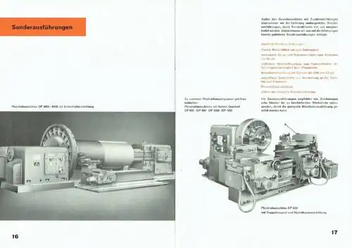 Plandrehmaschinen auf Fundamentplatten im Baukastensystem DP 1600, DP 2000, DP 2500, DP 3150, DP 4000, DP 5000. 