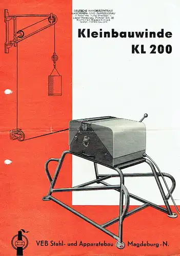 Prospekt Kleinbauwinde KL 200. 