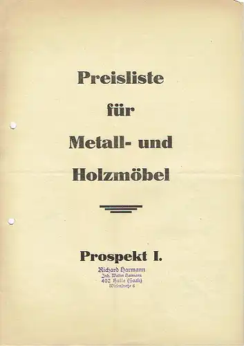 Preisliste für Metall- und Holzmöbel
 Prospekt 1. 