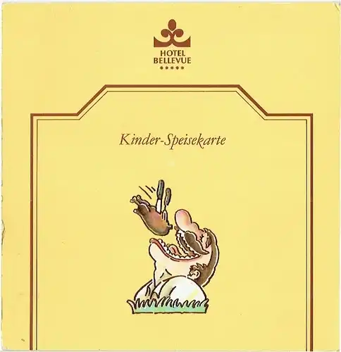 Kinder-Speisekarte. 