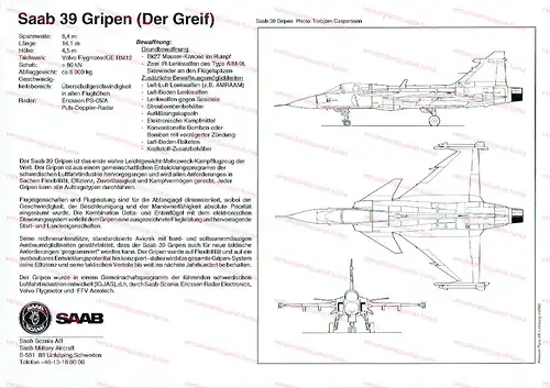 Saab 39 Gripen (Der Greif). 