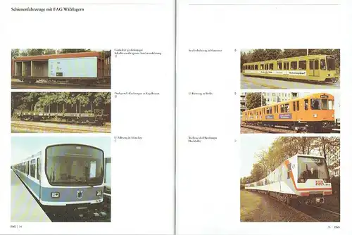 FAG Wälzlager für Schienenfahrzeuge
 ein komplettes Lieferprogramm
 Publ.-Nr. WL 07 150 DA. 