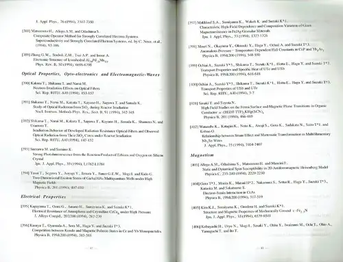 List of Papers
 Published by the members of Institute for Materials Research Tôhoku University
 1994. 