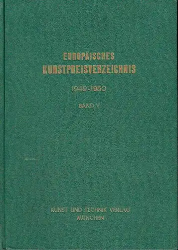 Europäisches Kunstpreis-Verzeichnis. 