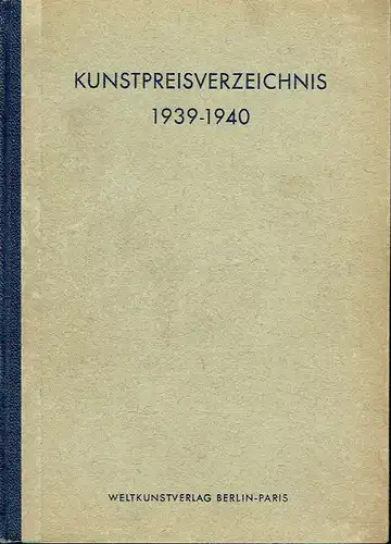 Kunstpreis-Verzeichnis 1939-1940. 