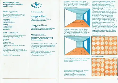 Vegro Teppichböden aus Kirschau
 Verlege- und Pflegehinweise. 