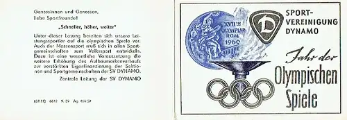 Jahr der olympischen Spiele 1960. 