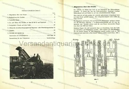 Bedienungsanleitung für Auflader für Rüben Typ T 271. 